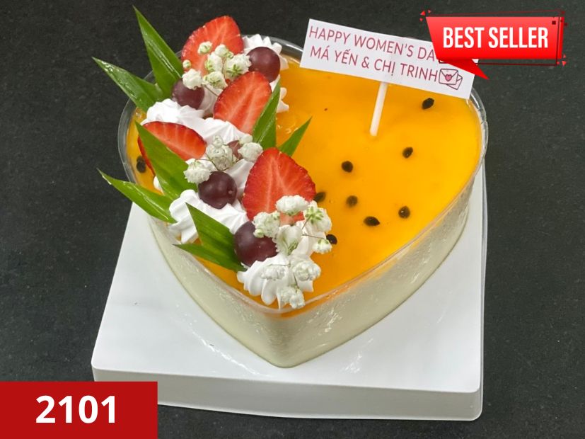 2101 - Bánh mousse chanh dây hình tim