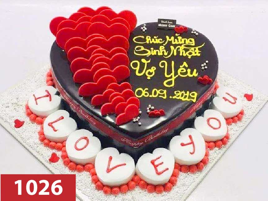 1026 - Kem Choco kèm 8 bánh mini chữ I LOVE YOU